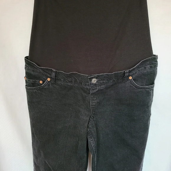 Asos Maternity Design Black Wide Leg Maternity Jeans Size 6 - Picture 4 of 7